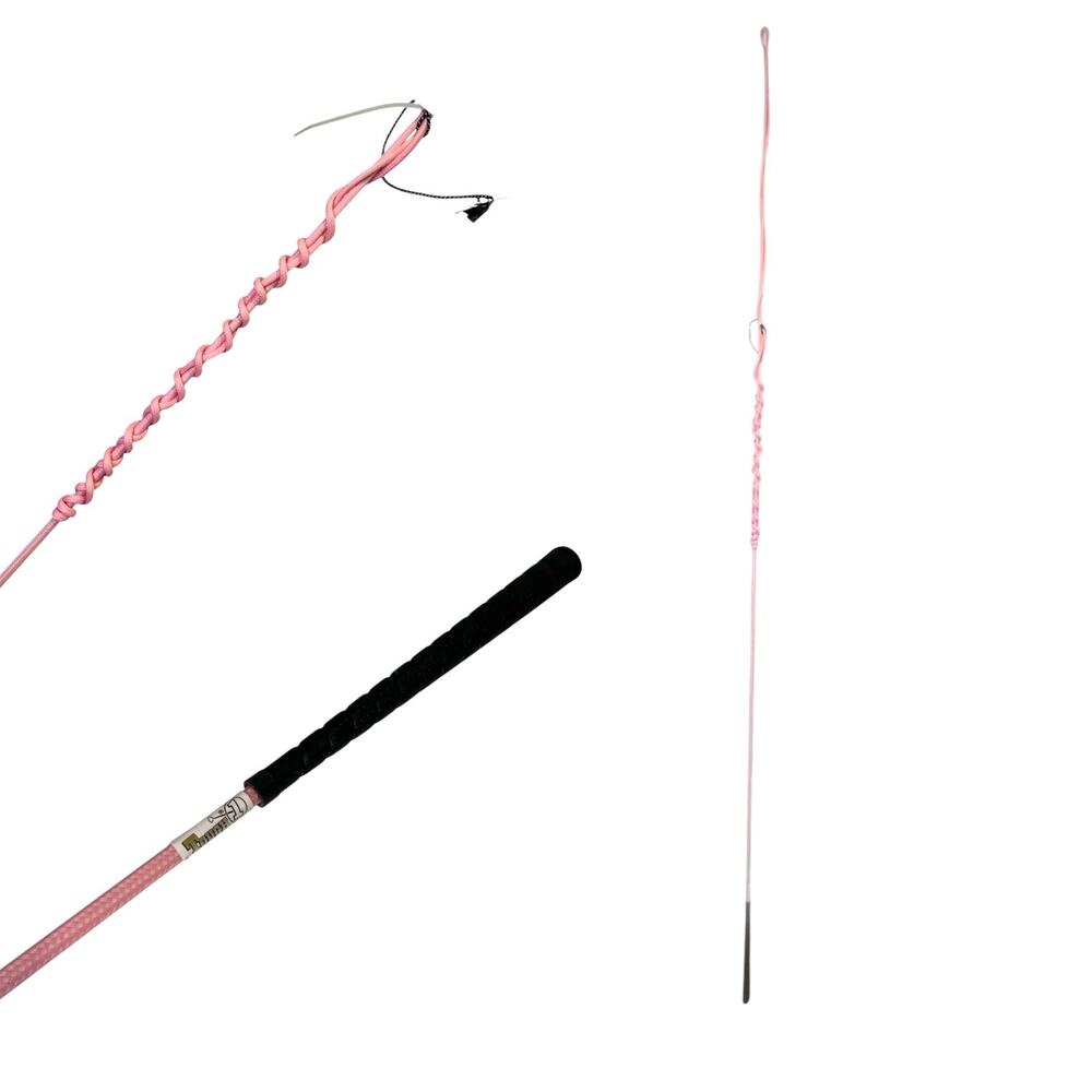 Tough 1 Lunge Line Whip Extra Long 90" + 97" Lash Golf Grip Pink Horse Crop New